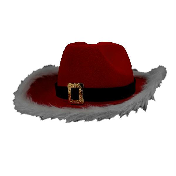 LED Flashing Christmas Cowboy Red Santa Clause Western Holiday Hat