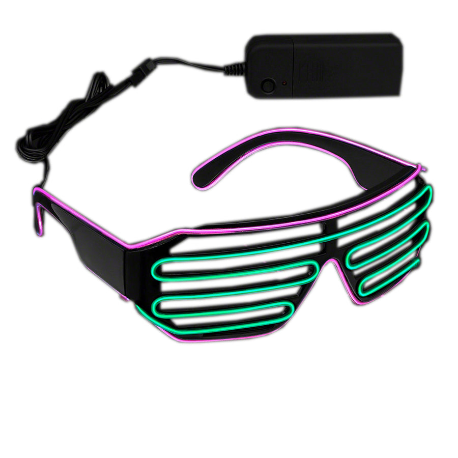 Electro Luminescent Green and Pink Shutter Shades