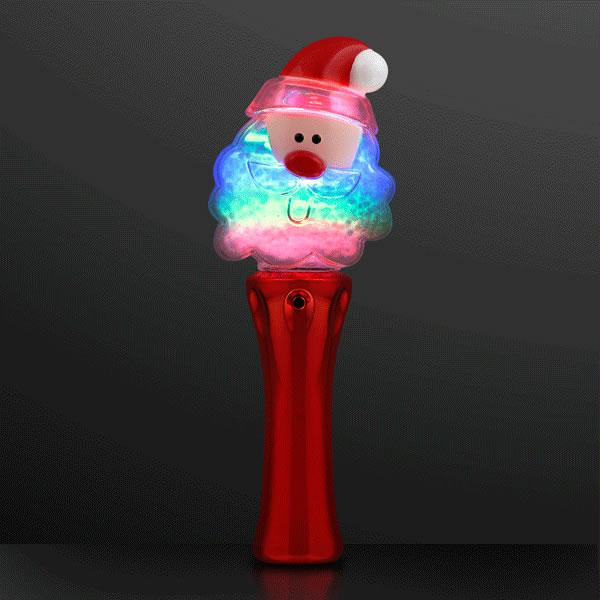 Santa Clause Wand with Snowball Spinning Lights Christmas Light Up Wand