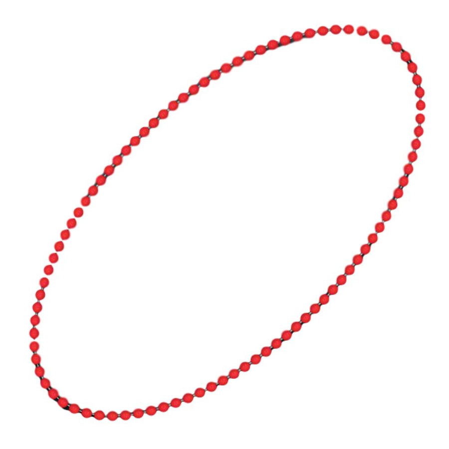 Smooth Round Opaque Bead Mardi Gras Necklace Red Pack of 12