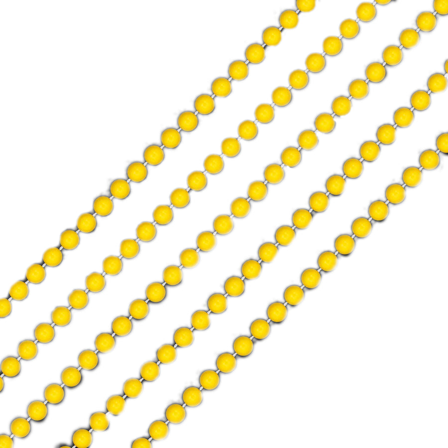 Smooth Round Opaque Bead Mardi Gras Necklace Yellow Pack of 12