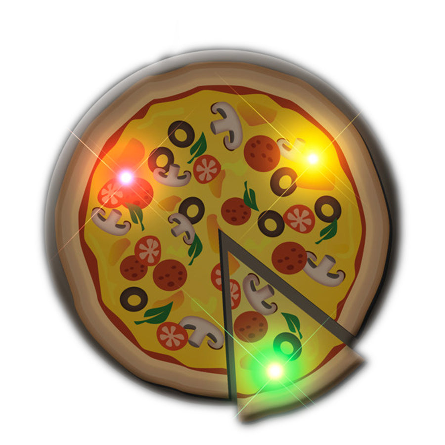 Pizza Flashing Body Light Lapel Pin Party Favors