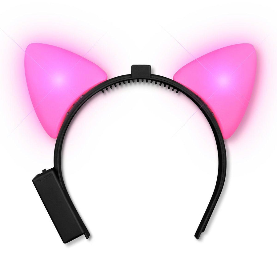 LED Animal Ears Steady Pink Light Headband