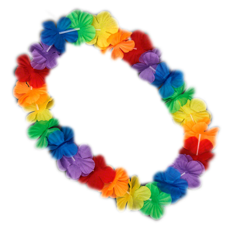 Hawaiian Flower Lei Necklace Rainbow