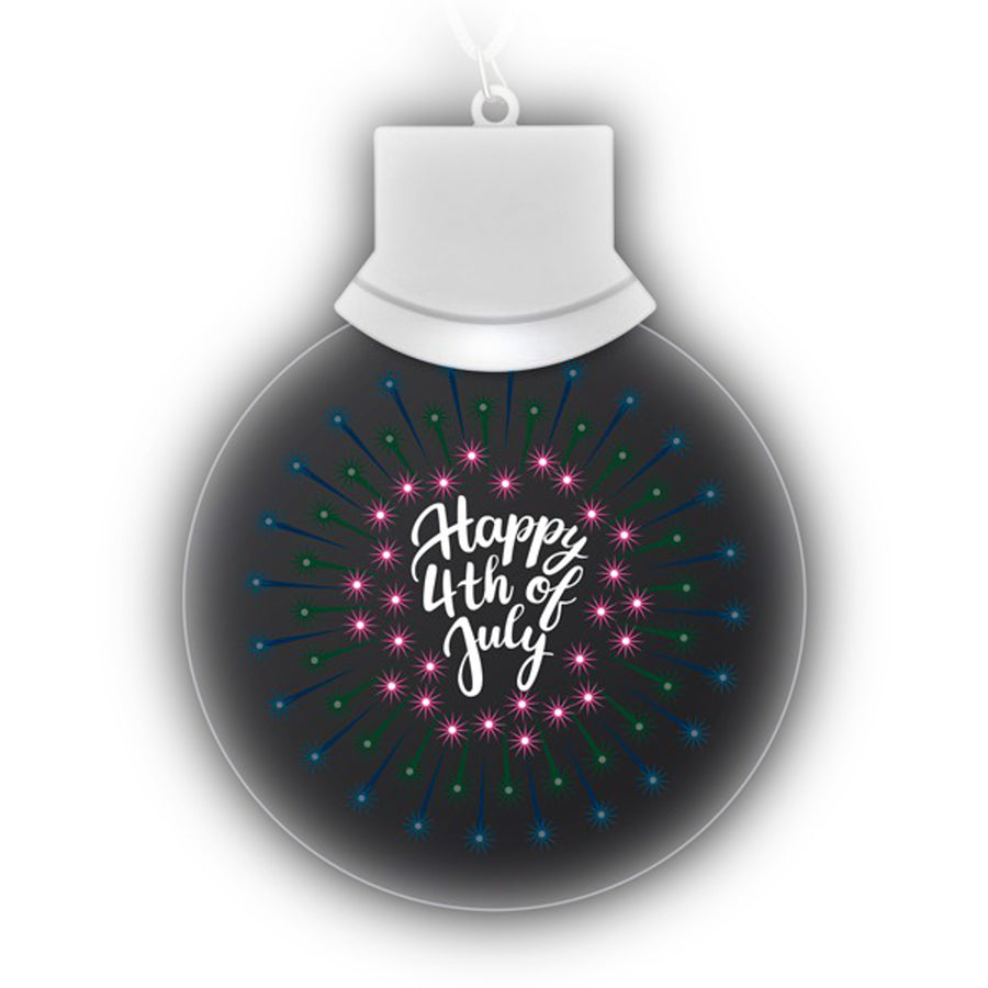 LED Fourth of July Animated Fireworks Acrylic Pendant Party Necklace