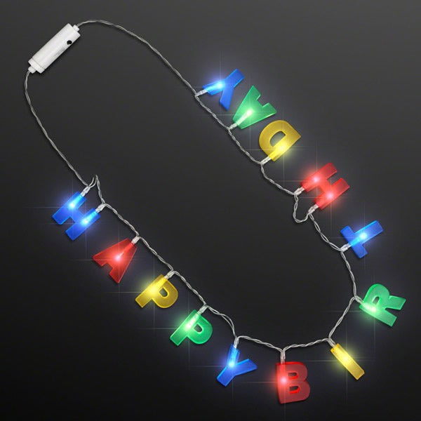 Multicolor LED Happy Birthday Lights Necklace