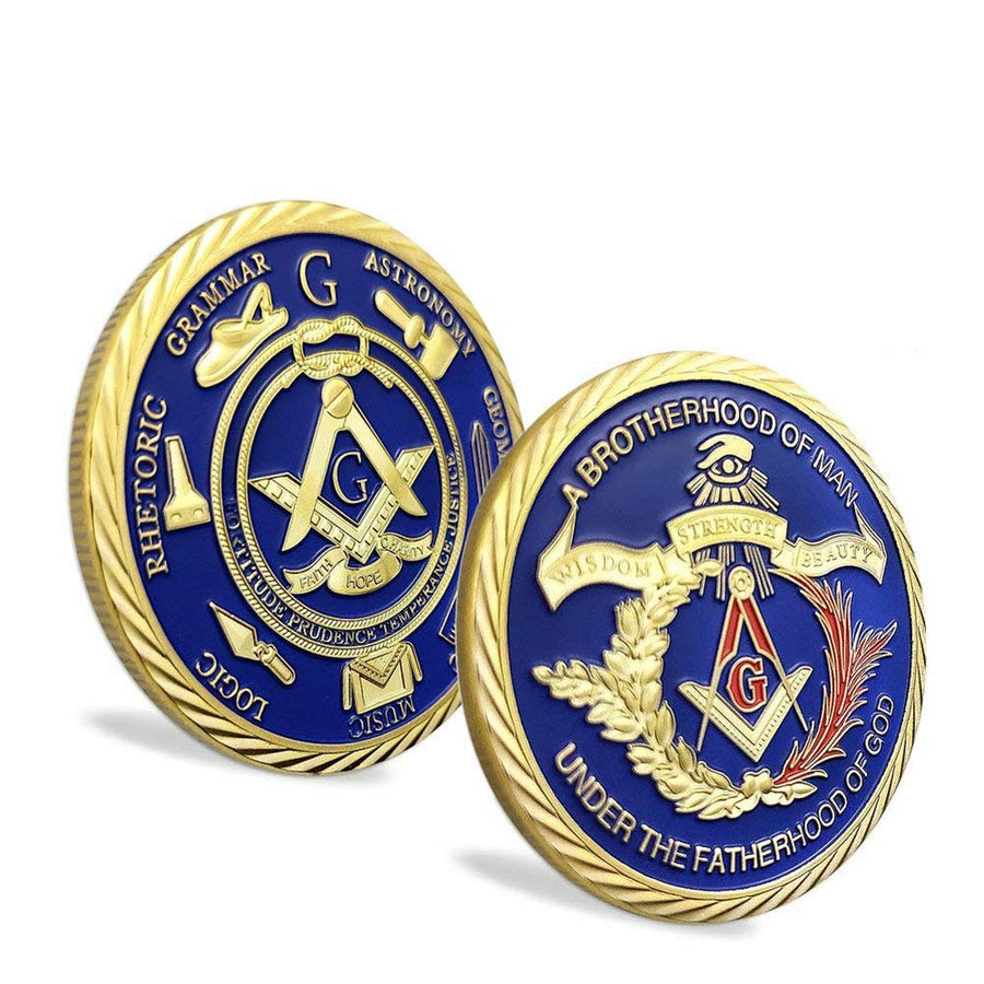 Masonic Ancient Blue Gold Challenge Coin