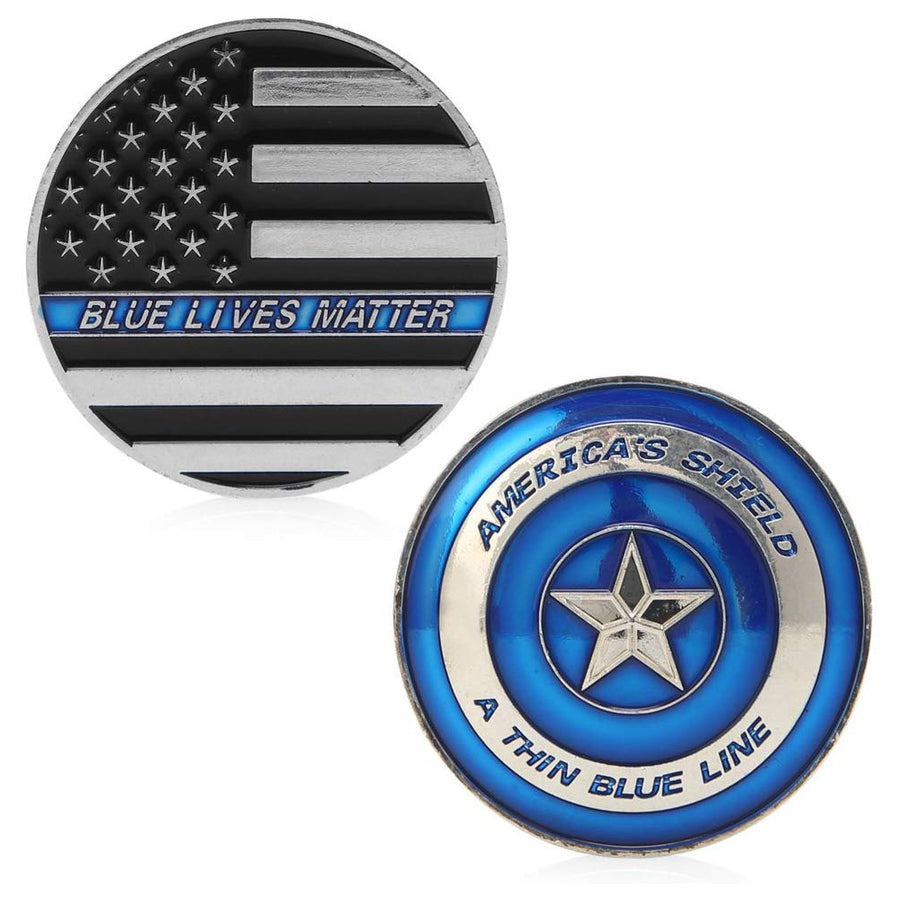 Americas Shield Thin Blue Line Commemorative Coin