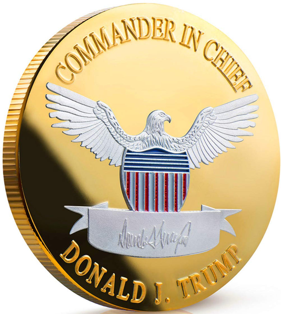 Commander in Chief 2020 Donald Trump Commemorative Silver on Gold Coin