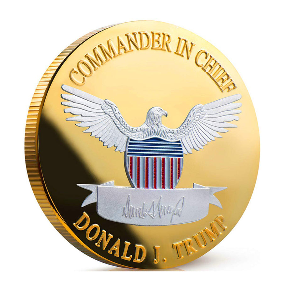 Commander in Chief 2020 Donald Trump Commemorative Silver on Gold Coin