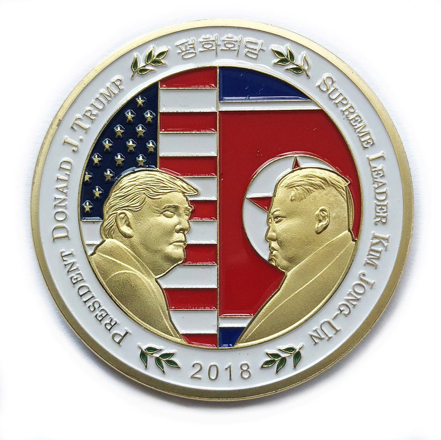 Donald Trump Shake Hands with Kim Jong-un Commemorative Gold Silver Coin