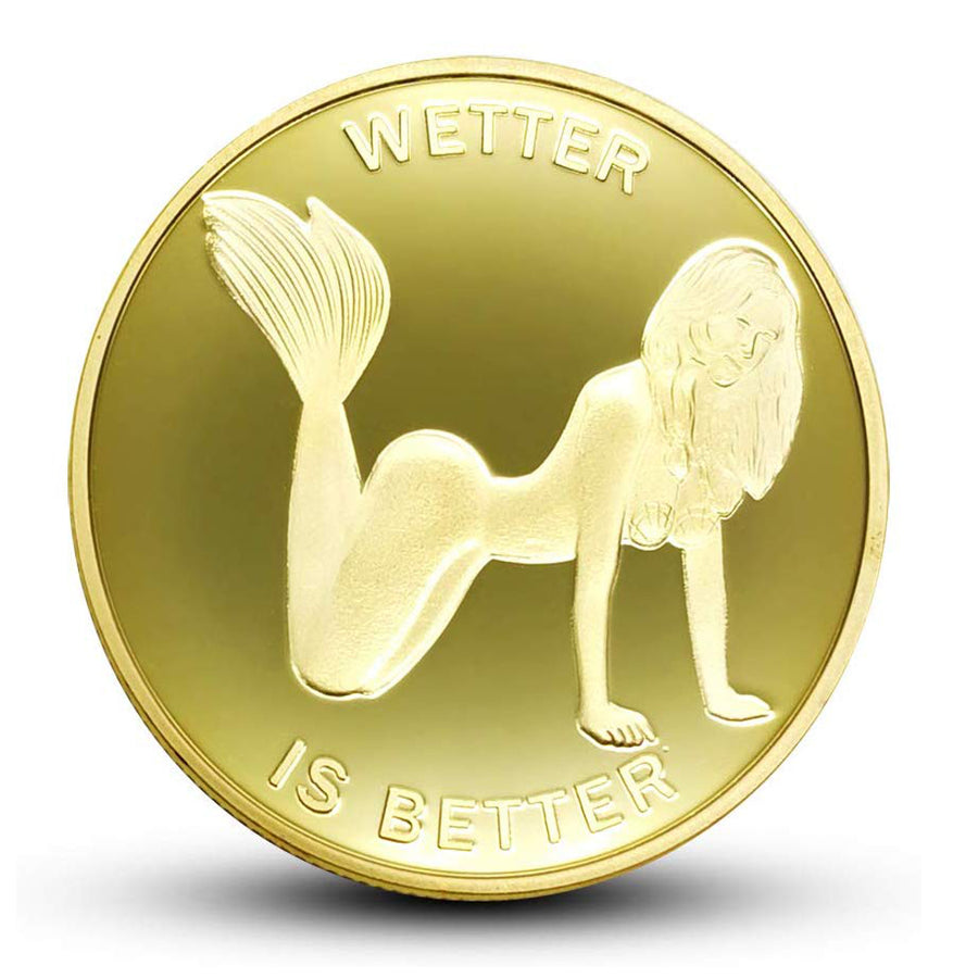 Good Luck Wetter is Better Heads Tails Challenge Gold Coin