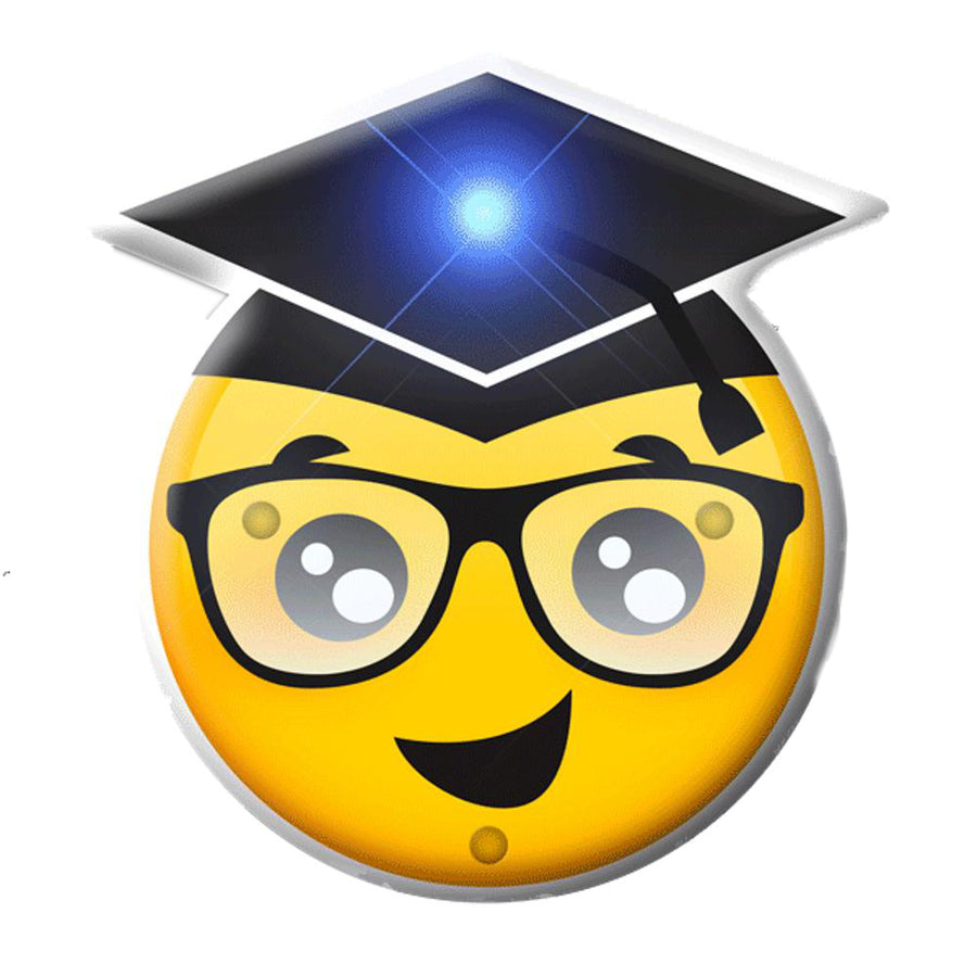 Graduation Face Emoji Light Up LED Party Pin