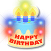 Blinking Light Up Happy Birthday Cake Body Light Pins