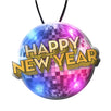 Happy New Year Disco Ball LED Charm On Lanyard