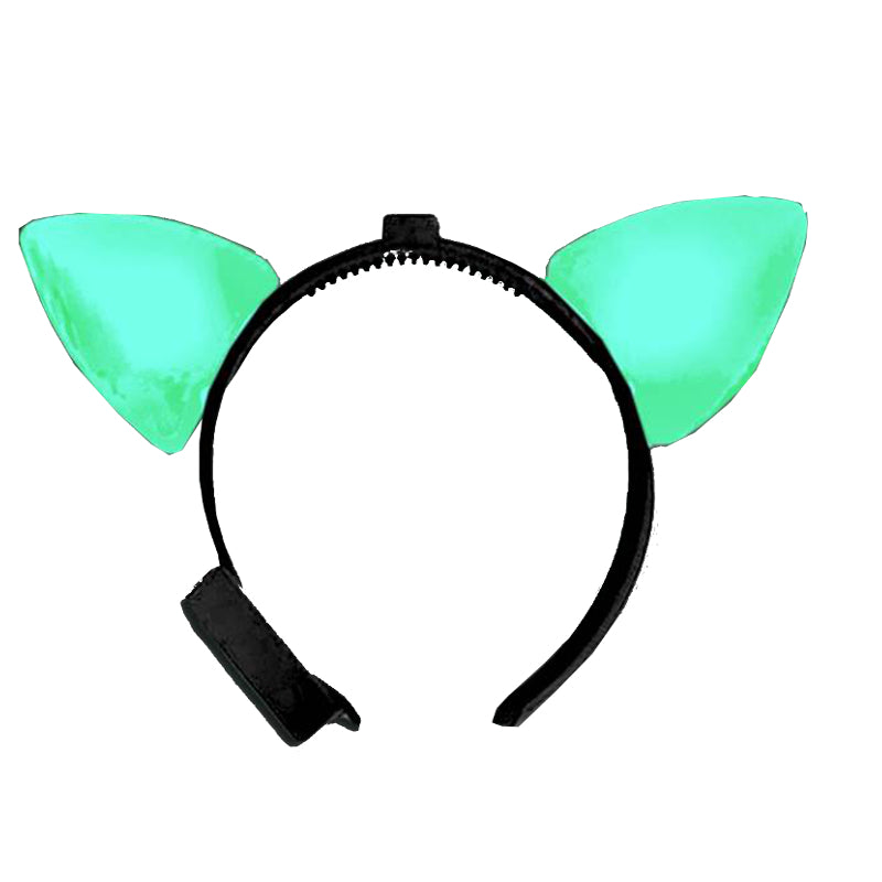 Light Up Green Cat Ears Headband