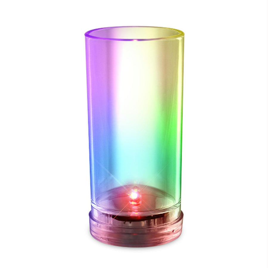 Push Activated Tall and Slender Shot Shooter Multicolored Flashing Glass for Parties