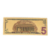 5 Dollar Commemorative Collectible Premium Replica Paper Money Bill 24k Gold Plated Fake Currency Banknote Art Holiday Decoration