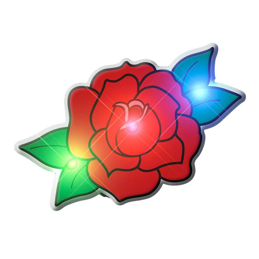 Red Rose Flashing Body Light Lapel Pins