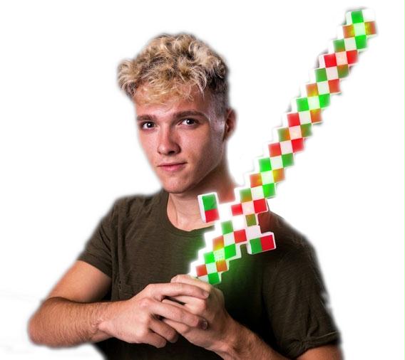 LED Red Green Pixel Light Up Warrior Sword