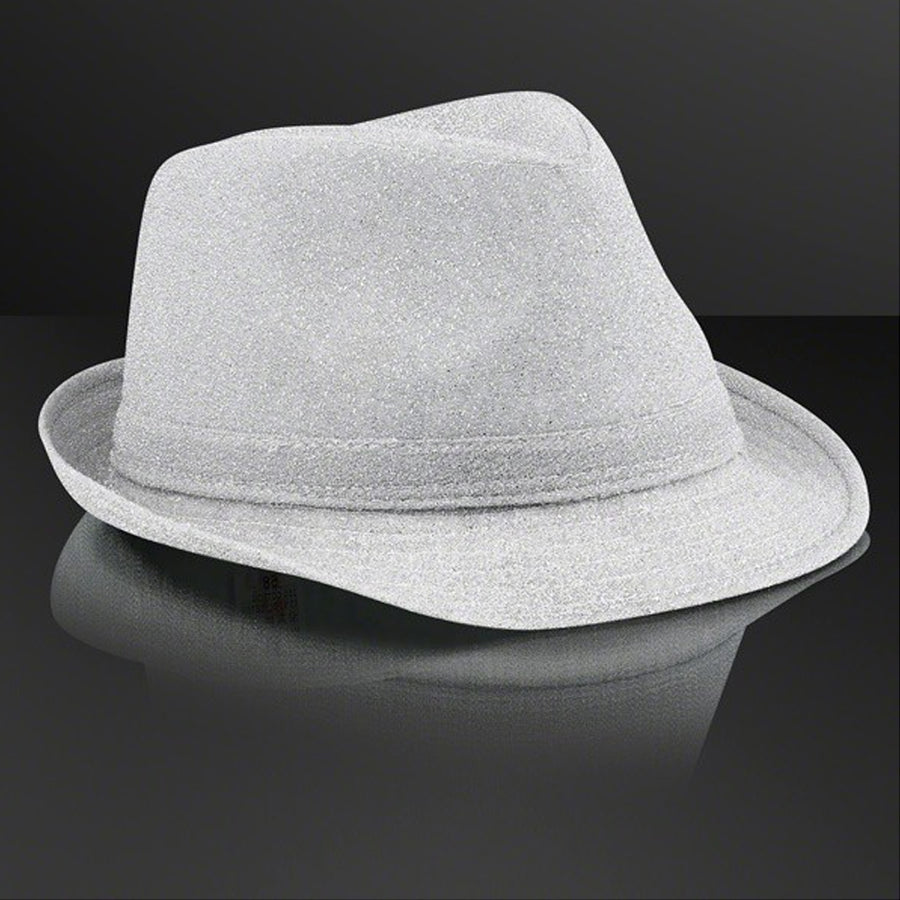 Soft Silver Fabric Fedora Non Light Up