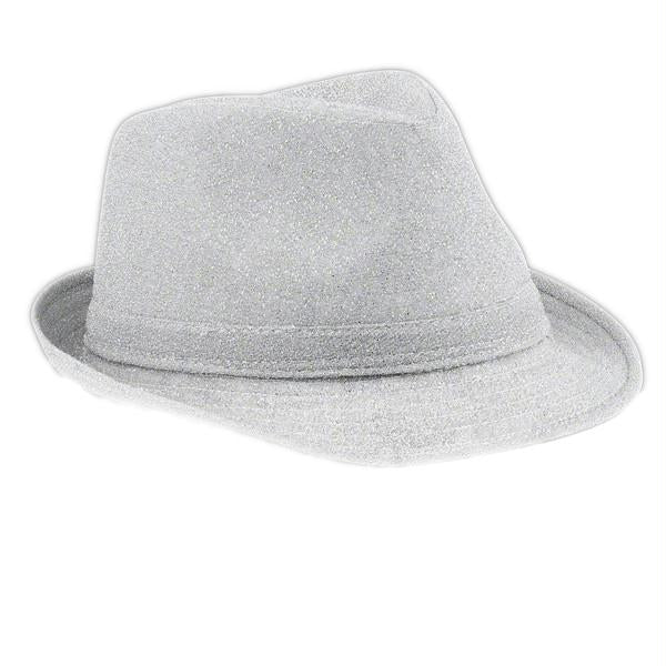 Soft Silver Fabric Fedora Non Light Up