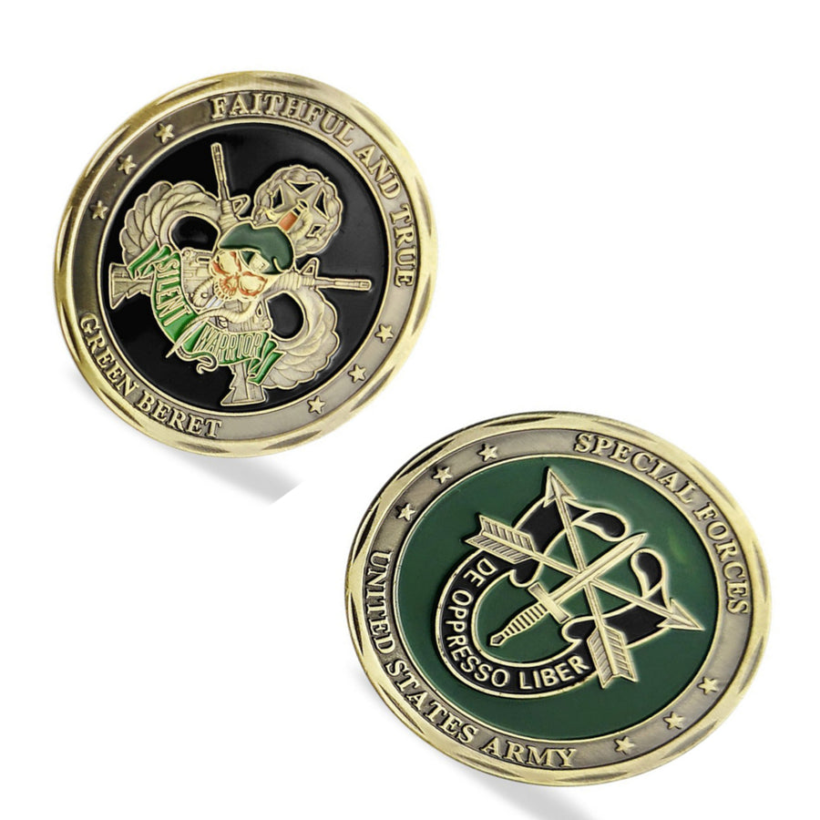 US Army Green Barret Special Forces Faithful and True Commemorative Coin