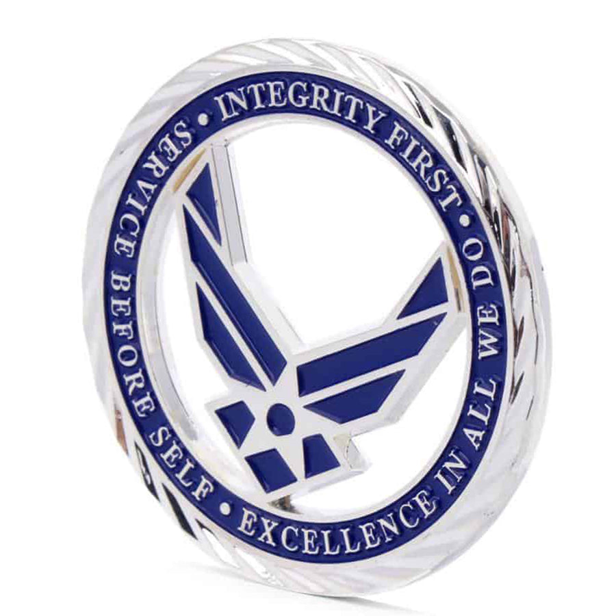 United States Air Force Integrity First Service Before Self and Excellence In All We Do Silver Plated Coin