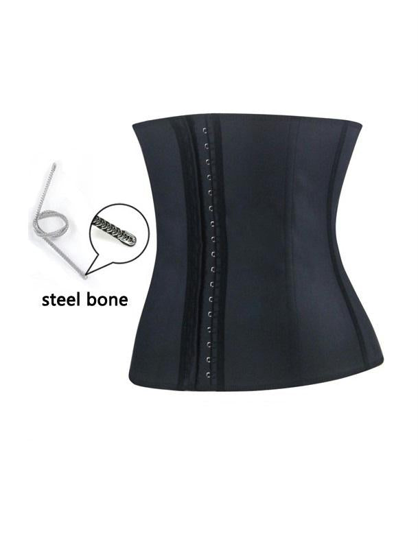 Plus Size 4 Steel Bones Black Latex Corset