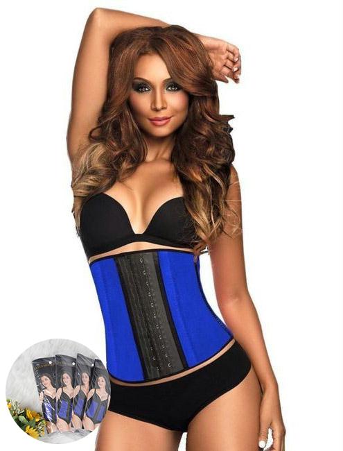 Plus Size 9 Steel Bones Blue Latex Corset