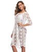 White Sheer Beach Cover Bohemian Dress