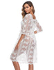 White Sheer Beach Cover Bohemian Dress