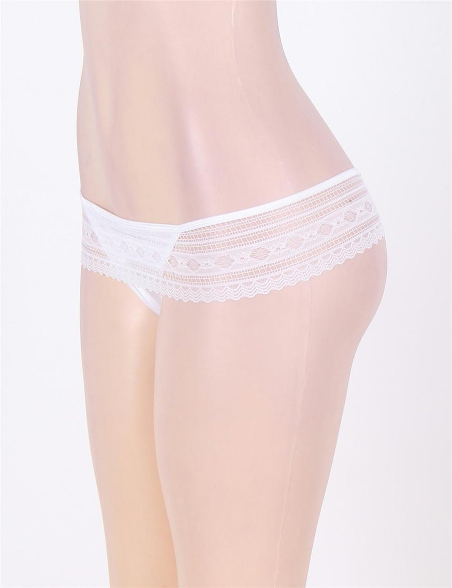 White Lace Trim Scalloped Sexy Panty