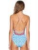 Fashion Indian Printed One Piece Blue Swimsuit