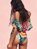 Gorgeous Printing Frill Floral One-piece Bikini