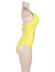 Crochet Front Hollow Out Yellow One Piece Swimsuit