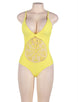 Crochet Front Hollow Out Yellow One Piece Swimsuit