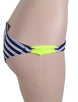 Striped Yellow Padded Gather Push-up Bikini Set