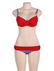 Red Padded Gather Push-up Sexy Bikini Set