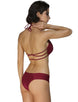 Ladies Dark Red Padded Gather Sexy Bikini Set