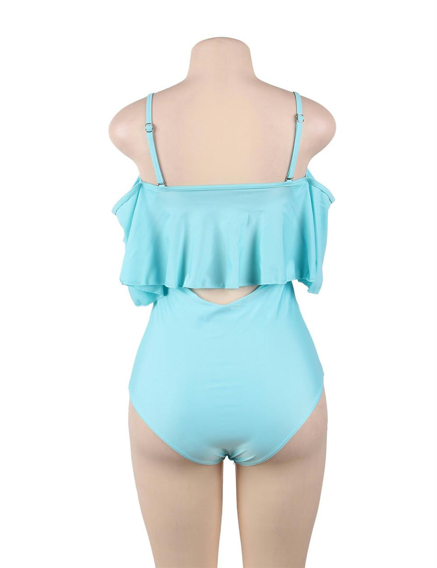 Ruffle Off-The-Shoulder One Piece Swimsuit