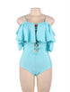 Ruffle Off-The-Shoulder One Piece Swimsuit