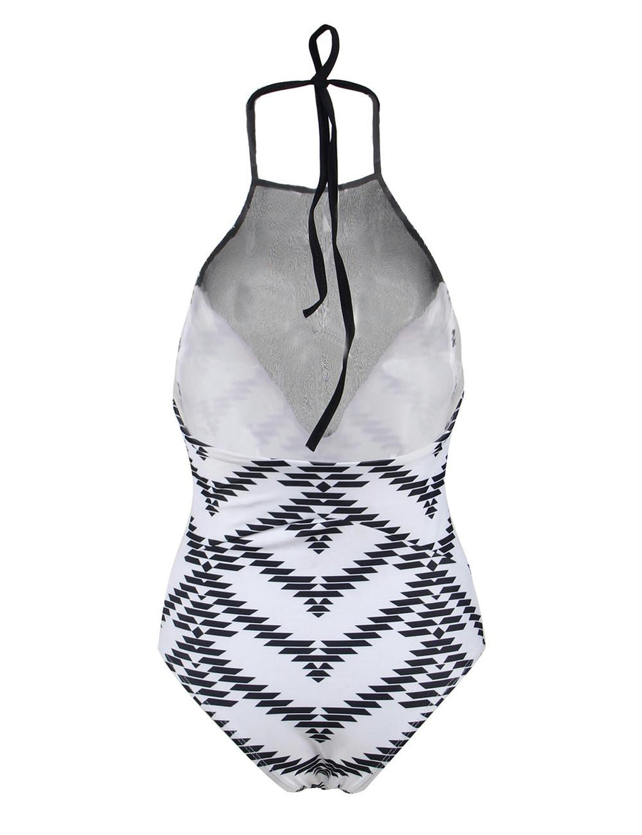 Fashion Mesh Yarn Summer One-Piece Swimsuit