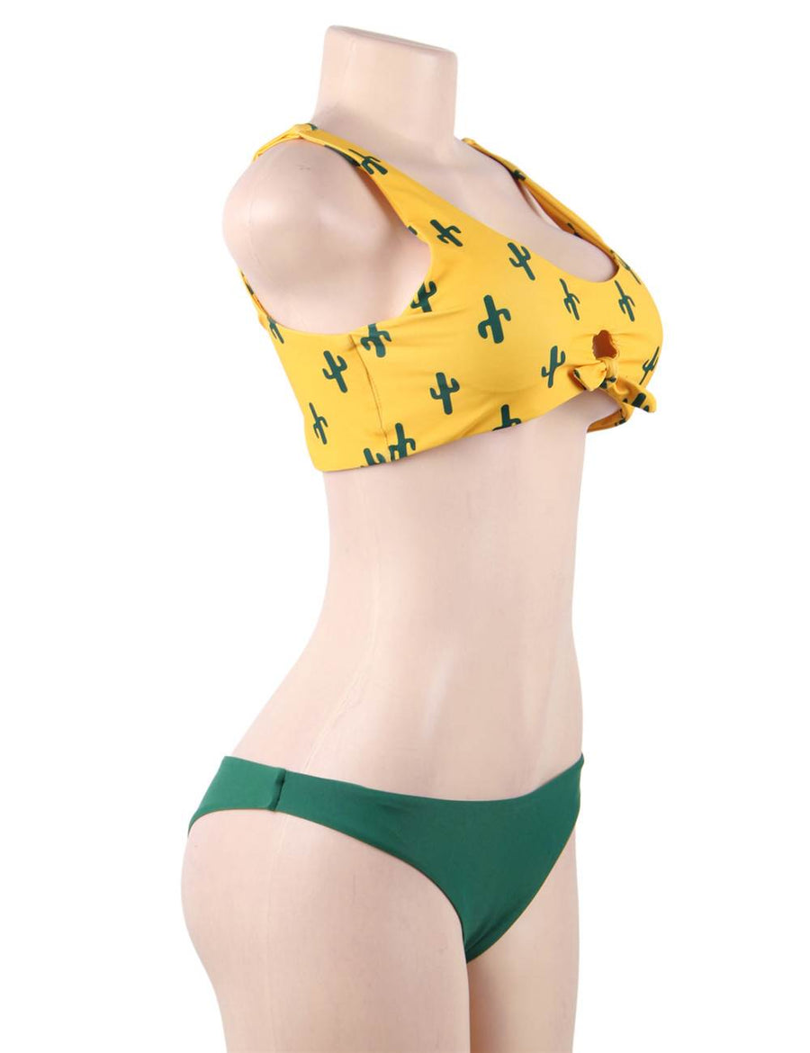 Cute Cactus Printing Sexy Summer Women's Bikini Set