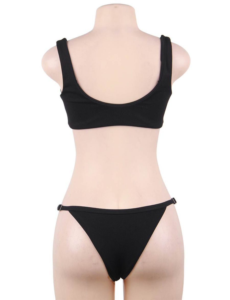 Black Summer Women Sexy Swimwear Solid Bikini beachwear