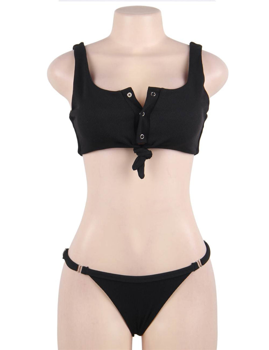 Black Summer Women Sexy Swimwear Solid Bikini beachwear