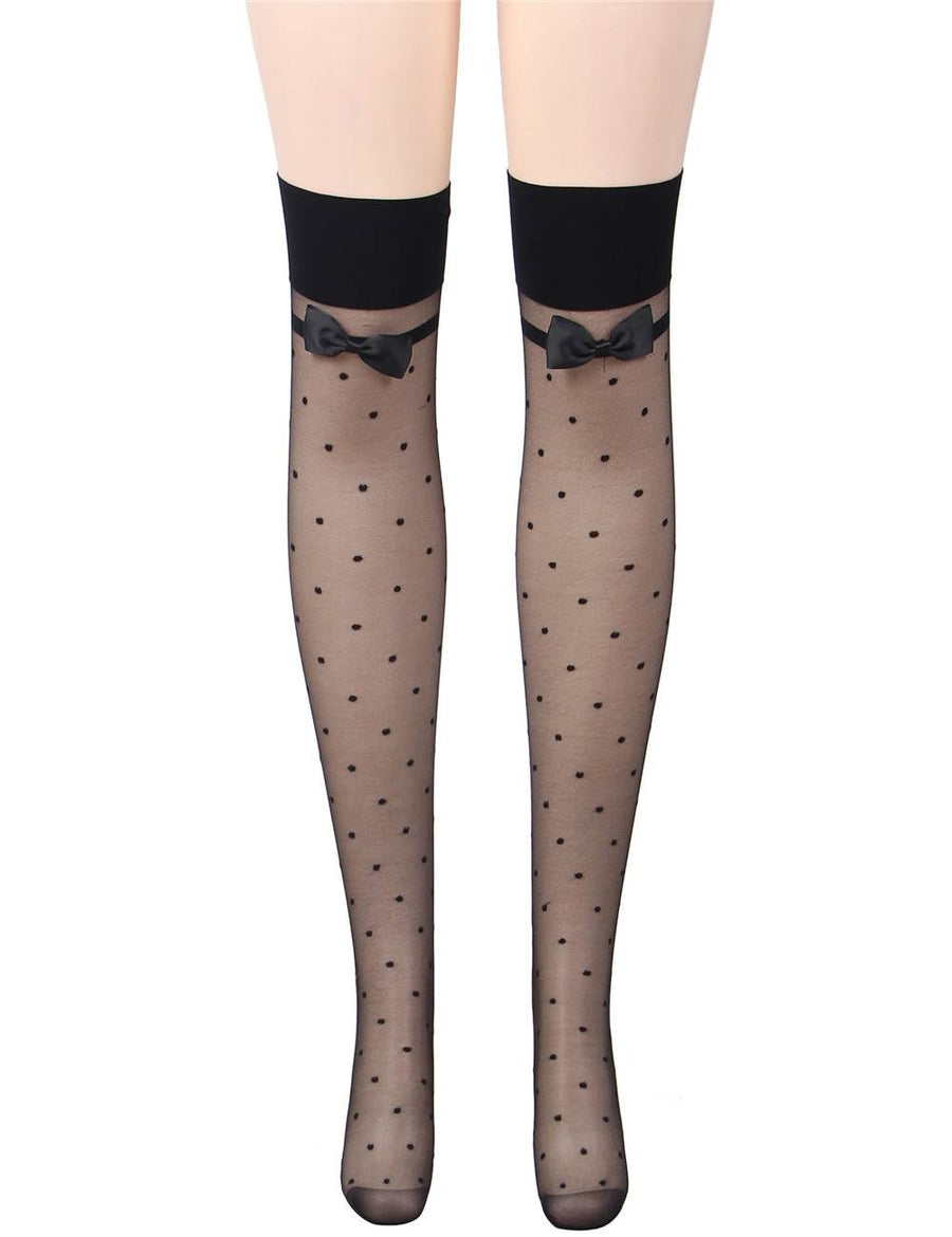 Jacquard Bow tie Stockings