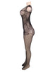 Black Strappy Shoulders Fishnet Bodystocking