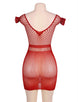 Plus Size Crotchet Mesh Hollow-out Mini Chemise Dress