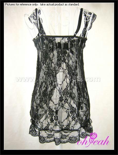 Black Floral Lace Ladylove Babydoll